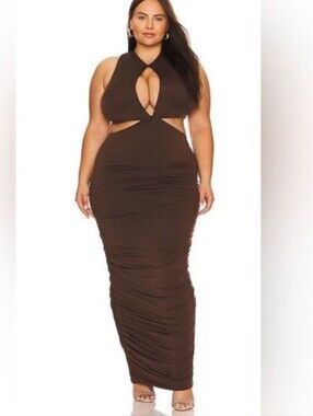 gray and white maxi dress Dominique Maxi Dress White 3